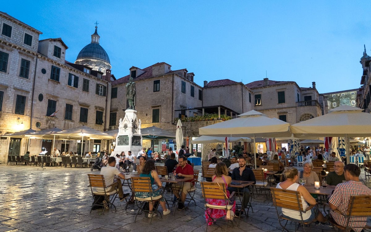 The square in the evening, Gundulić Square, Dubrovnik, Croatia