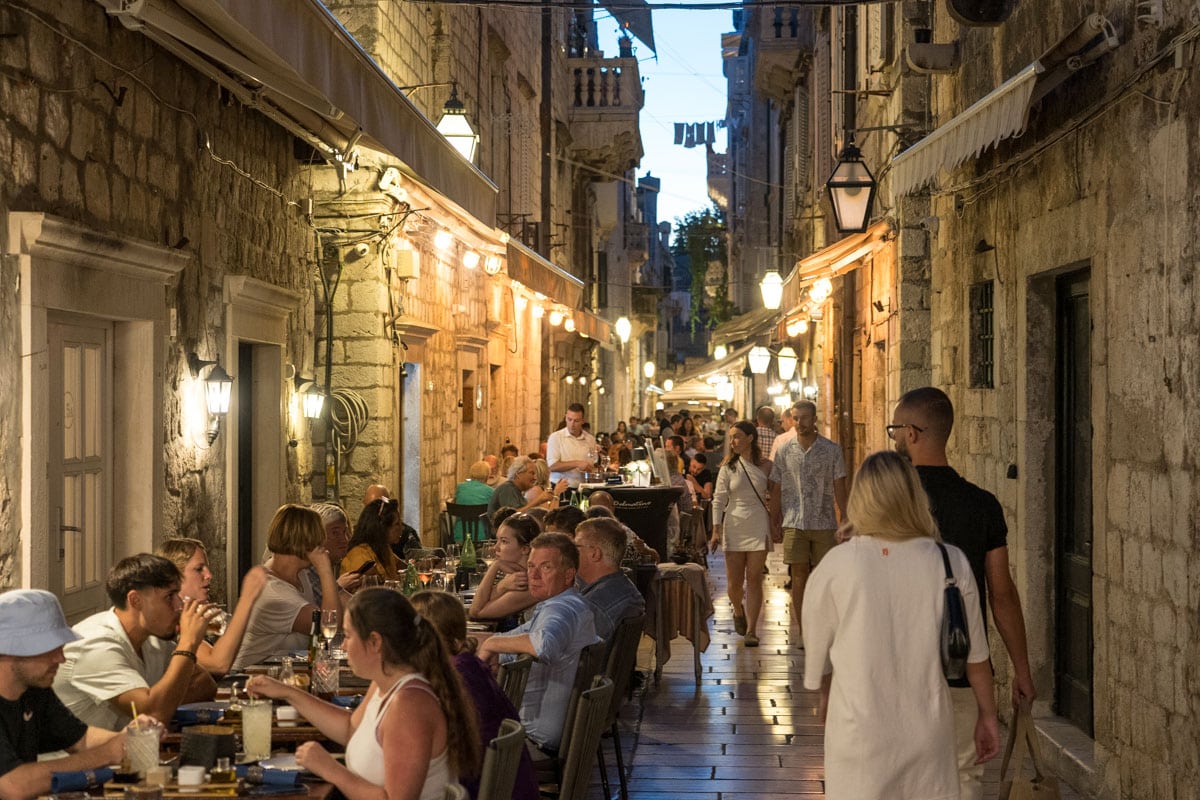 Evening at Prijeko Street in Dubrovnik, Croatia