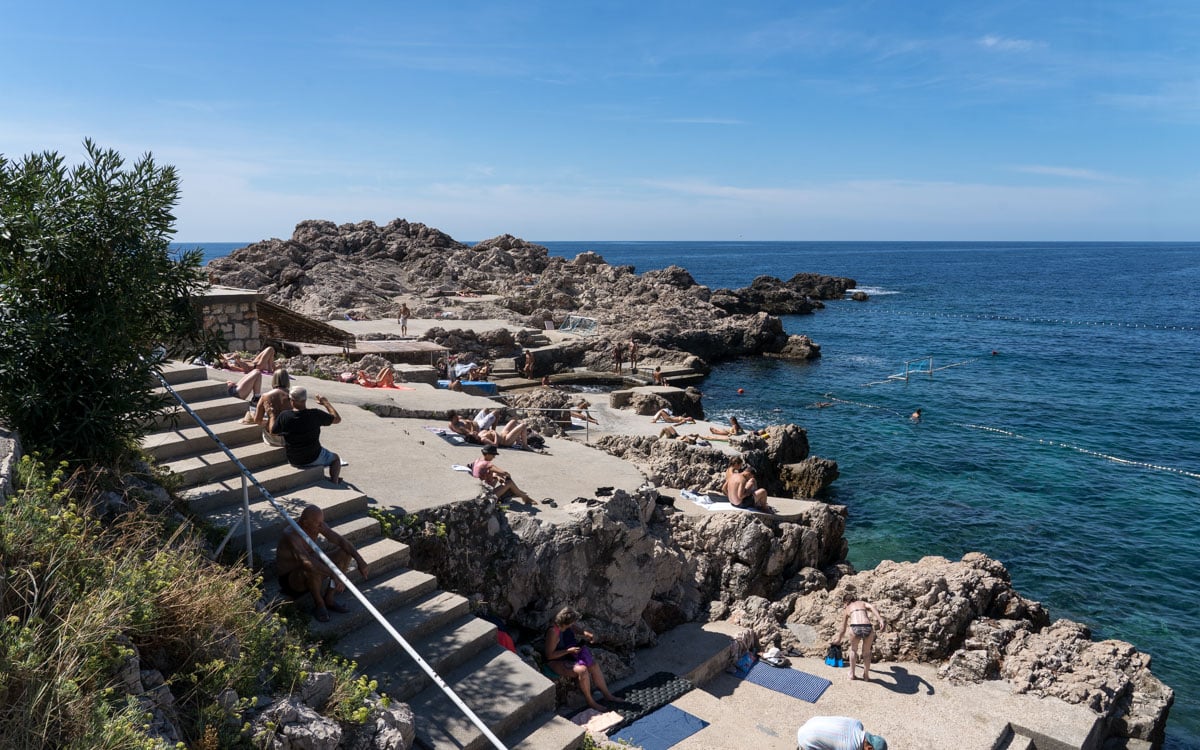 Danče Beach is great for sunbathing, swimming, and water polo