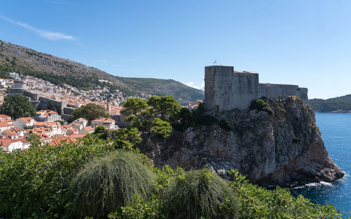 View of Fort Lovrijenac from Gradac Park, Dubrovnik, Croatia